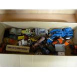 Qty of play worn vintage die-cast toy vehicles mostly tractors & trucks