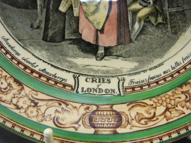 Set of 11 wall plates depicting the 'Cries of London' Some with extensive damage. - Image 20 of 21