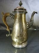 Fine Quality Hallmarked silver Georgian c1750-1760 (Date Letter rubbed) coffee pot with light Rococo