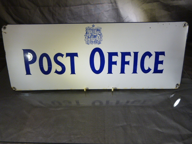 Vintage style Post Office Enamel Sign bearing Royal Coat of Arms above. - Image 3 of 10