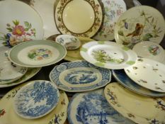 Selection of Cabinet plates - to include Clarice Cliff, Spode, Anglo Delft and Royal Worcester Etc
