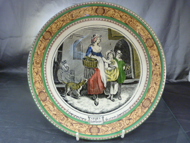 Set of 11 wall plates depicting the 'Cries of London' Some with extensive damage. - Image 12 of 21