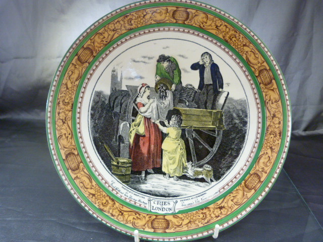Set of 11 wall plates depicting the 'Cries of London' Some with extensive damage. - Image 8 of 21