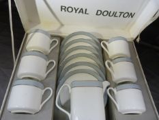 Royal Doulton Boxed coffee service 'Etude' along with matching milk jug