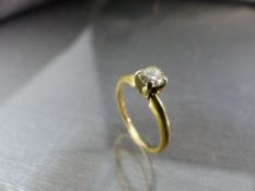Gold (Unmarked but tested) 0.25ct Diamond Solitaire Ring. Size approx UK - J1/2 and USA - 5.