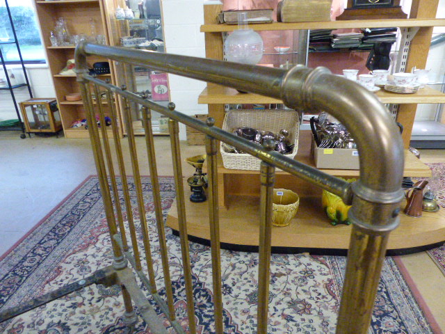 Early single brass bed frame by Heals. - Image 3 of 4