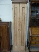 Antique pine two door cupboard - tall upright and thin