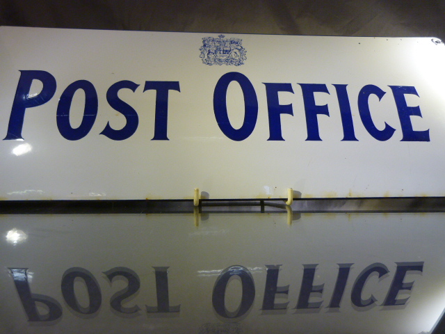 Vintage style Post Office Enamel Sign bearing Royal Coat of Arms above. - Image 5 of 10