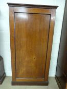 Large mahogany single door cupboard with shelves