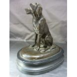 Antique bronze of a hunting dog possibly an Irish Setter.