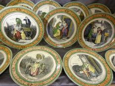 Set of 11 wall plates depicting the 'Cries of London' Some with extensive damage.