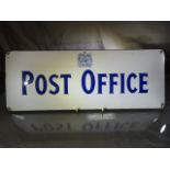 Vintage style Post Office Enamel Sign bearing Royal Coat of Arms above.