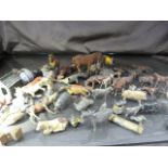 Large collection of Lead J Hill and Co and other metal cast farmyard animals - Condition Report