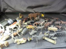 Large collection of Lead J Hill and Co and other metal cast farmyard animals - Condition Report