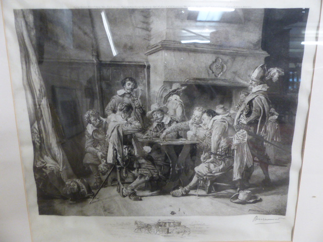 AFTER MEISSONIER - Print published by Arthur Tooth & Sons 5 & 6. Print of 'The Card Players' but - Image 2 of 4