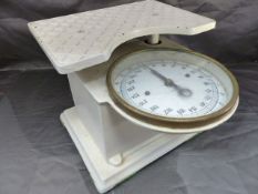 Pair of Victorian Cast Iron Scales marked Foreign with enamel face.