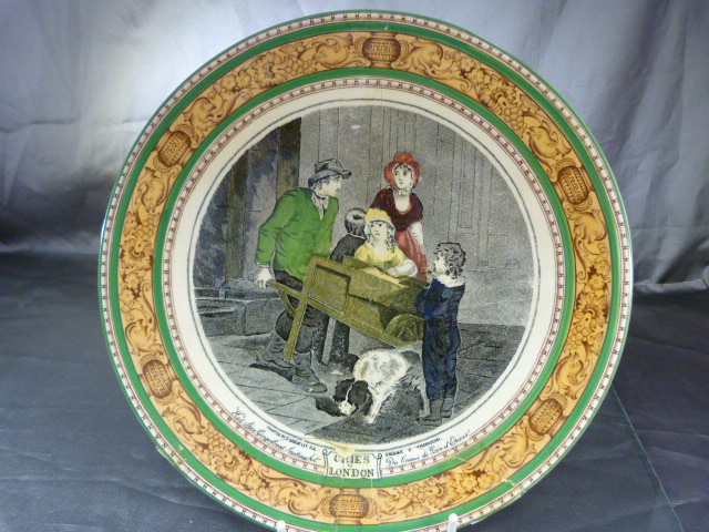 Set of 11 wall plates depicting the 'Cries of London' Some with extensive damage. - Image 14 of 21