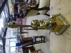 Mid Century cast brass lamp of a nude girl sat on a plinth