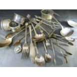 Collection of hallmarked silver items to include various spoons, napkin rings etc. Total weight