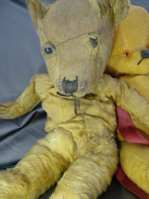 Two vintage Mohair teddy bears. 1 With growler and one without (1 A/F) - Image 3 of 4