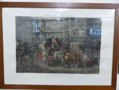 Large Colour engraving 'The Olden Time' from 'Fore's Coaching Collections'