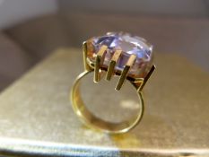 Contemporary 1970's design Foreign marked Gold (possibly 14K) set with a natural 9.75carat Brazilian