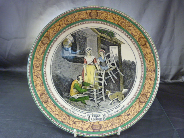 Set of 11 wall plates depicting the 'Cries of London' Some with extensive damage. - Image 9 of 21