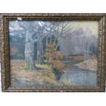 J. S. Harrison. Oil of a Woodland scene Signed in lower right. Artist from Liverpool and picture