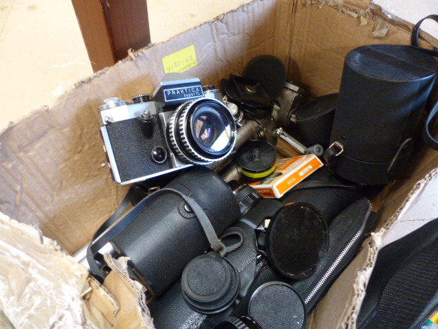 Olympus OM10 SLR camera in aluminium case with various lenses and tripod, camera cases and - Image 3 of 4