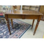 Antique mahogany console table with hidden drawer to side