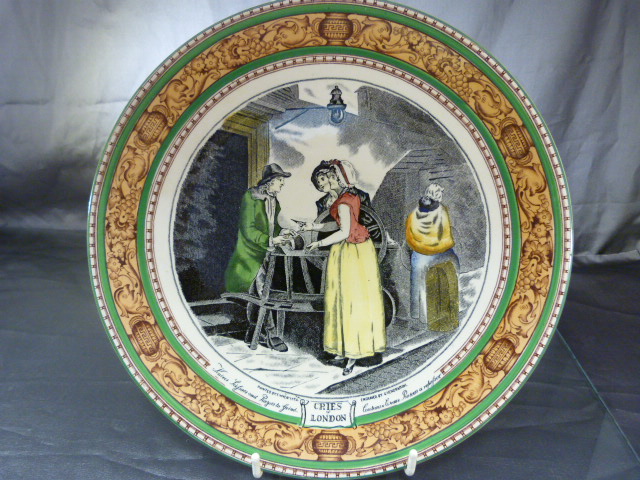Set of 11 wall plates depicting the 'Cries of London' Some with extensive damage. - Image 11 of 21
