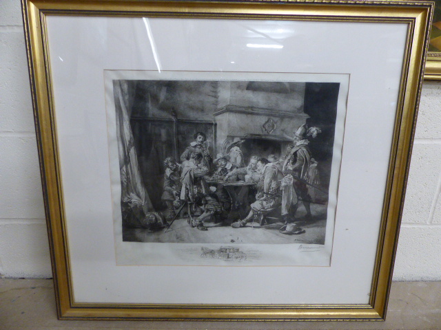 AFTER MEISSONIER - Print published by Arthur Tooth & Sons 5 & 6. Print of 'The Card Players' but