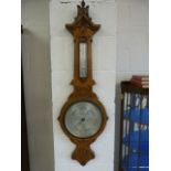 Oak cased banjo Barometer by Negretti and Zambra - seems to be in good condition with no repairs