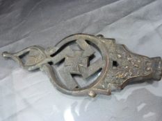 WW2 German Flag finial bearing the Nazi cross to middle