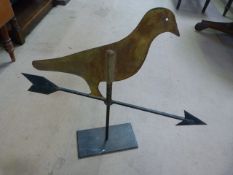 Pigeon Form weather vane from cast metal