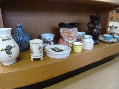 Collectible china to include Royal Staffordshire oversized jug, staffordshire brown lustre toby jug,