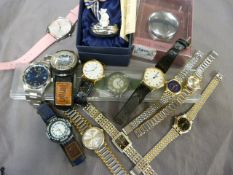 Collection of 12 Modern watches along with two modern pill boxes