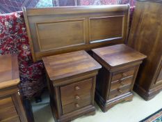 Pair of Willis and Gambier Louis Philippe collection 3 drawer bedside chests along with a matching