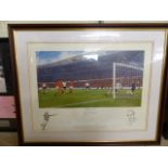 Limited Edition of 1966 World Cup Goal no. 75/495. Signed by Martin Peters and Simon Smith, also