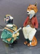 Rye Pottery -Comical Shooting figures of 'Sir Freddie Fox and Phineas Pheasant'. Both with no