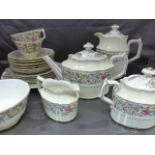 Royal Crown Derby Cotswold pattern teaset - compromising of Teapot, Coffee Pot, Sugar bowl, Twin