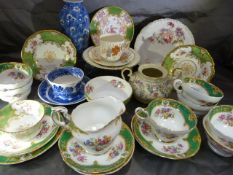 Collection of early cabinet cups and saucers - to include Paragon, Early Staffordshire cup saucer