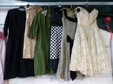 Vintage Clothing - Rembrandt Original day dress with bow belt in Green, Bradette Evening gown with