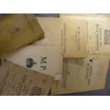 Collection of Military issued books c.WW2. To include New Testament bible, M.P notebook, Official
