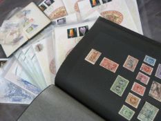 Lot containing - British Post office exhibition cards approx 40, Large stamp album containing