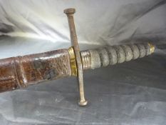 Late Victorian officers Sword with etched blade all the way up. Stamped with the strength circle '