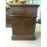 Hardwood chest of three drawers