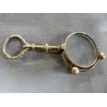 Gold coloured pair of spring loaded Pince-Nez