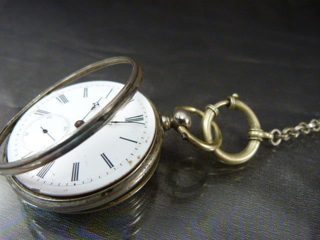 Three working silver pocket watches (2 of which the backs won't open). 1 hallmarked 800. Total - Image 20 of 20