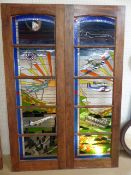 Pair of custom made stained glass doors by Jan Lindstrom (designer of the 2016 stained glass